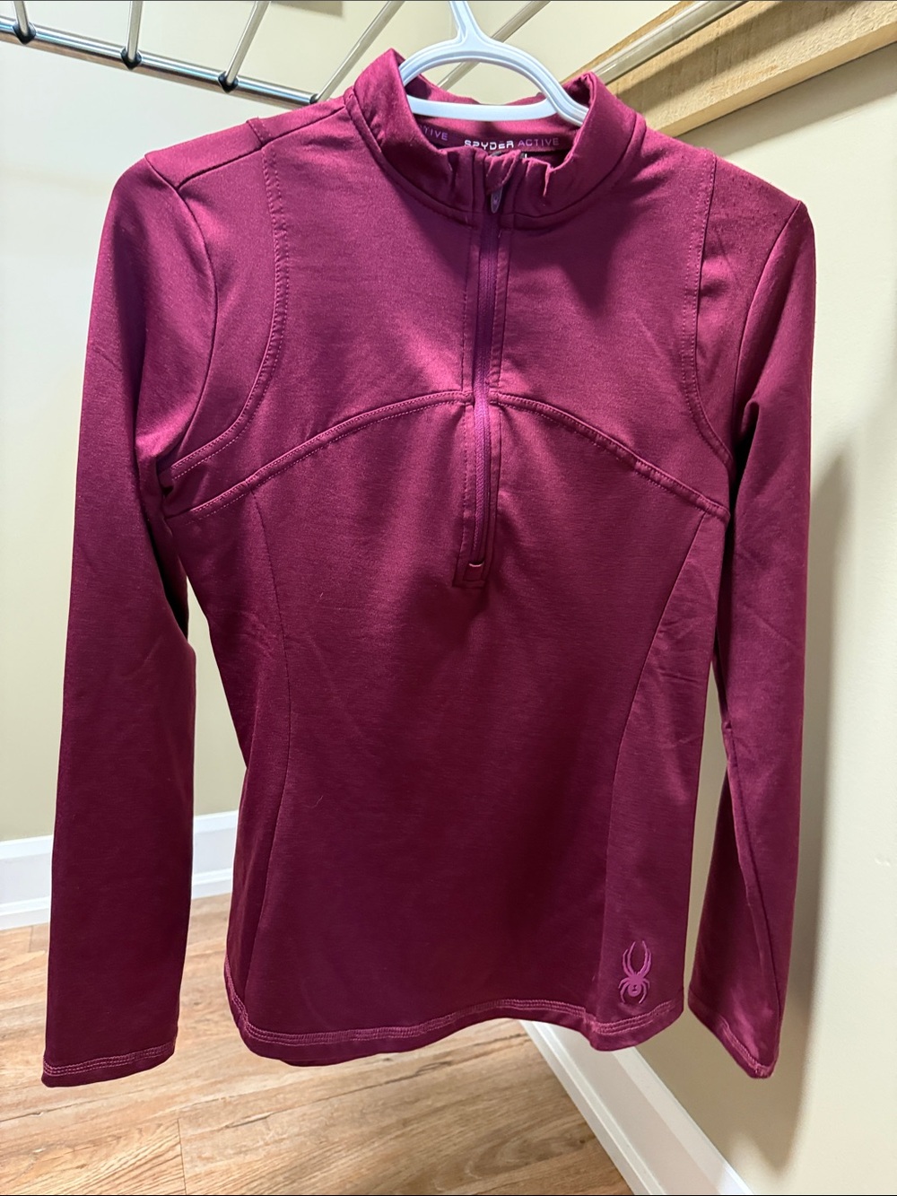Spyder Women's Maroon Half-Zip Performance Top